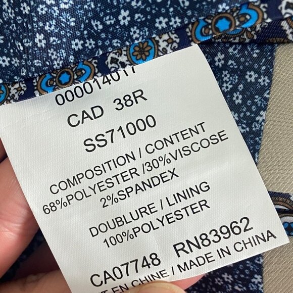 NEW Soul of London Suit Jacket Size 38R Simons Formalwear Dress Pants Beige Coat - Picture 8 of 14